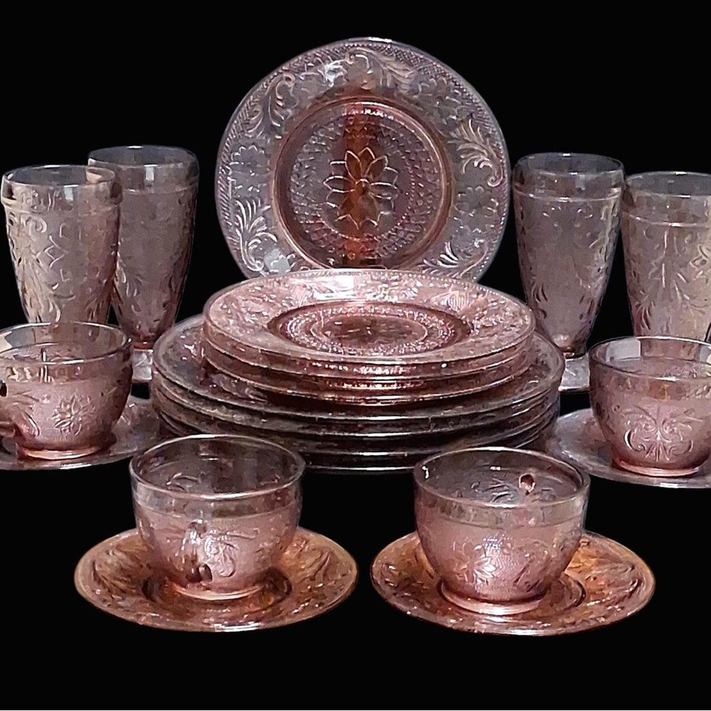 Princess House Pink Floral Dinnerware Set